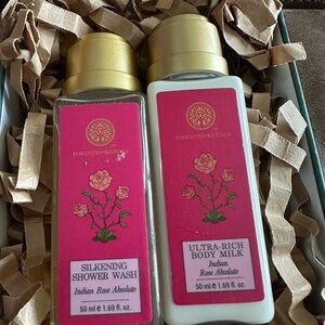 Forest Essentials Silkening Shower Wash and Body Milk Boxed Set